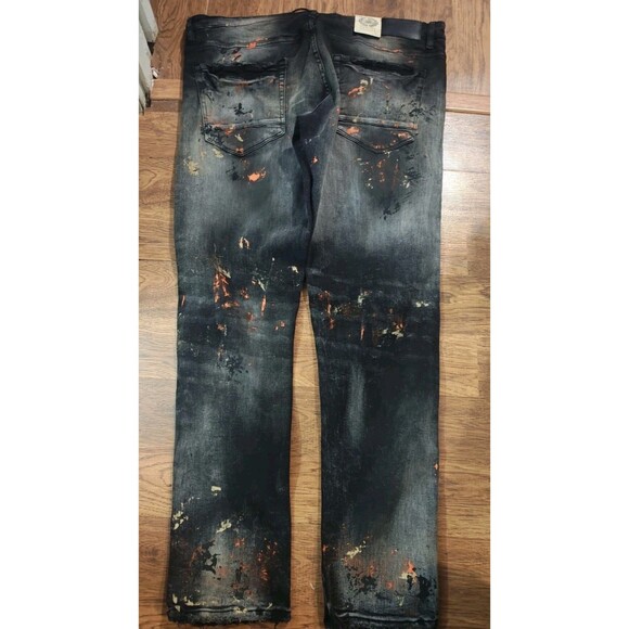 NWT Jordan Craig Black Starfish Denim SEAN 38x32 Paint Splatter Legacy Edition - Picture 7 of 8